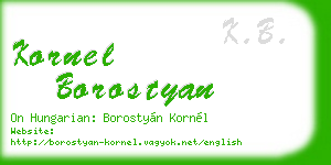 kornel borostyan business card