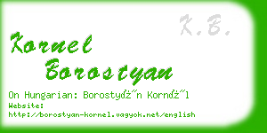 kornel borostyan business card